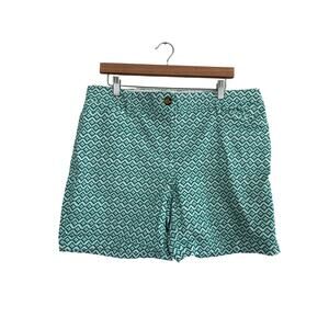 Lands End Chino Shorts Womens Size 16 Green Cotton Blend 6”